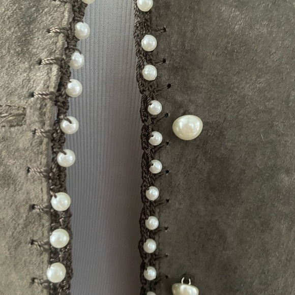 Vintage Y2K Suede and Pearls Blazer by Sophie Chang - Picture 6 of 11